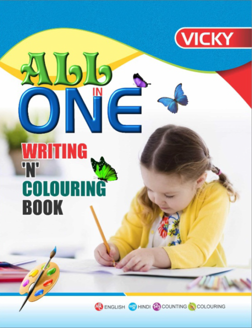 All in One Writing & Colouring Book